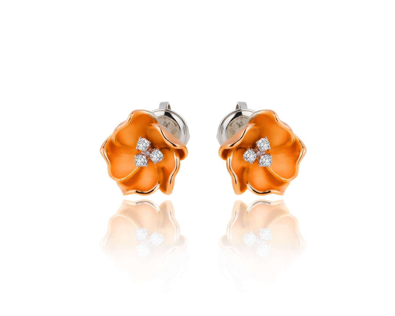 Оригинальные золотые серьги с бриллиантами 0.12ct Annamaria Cammilli 281219/10