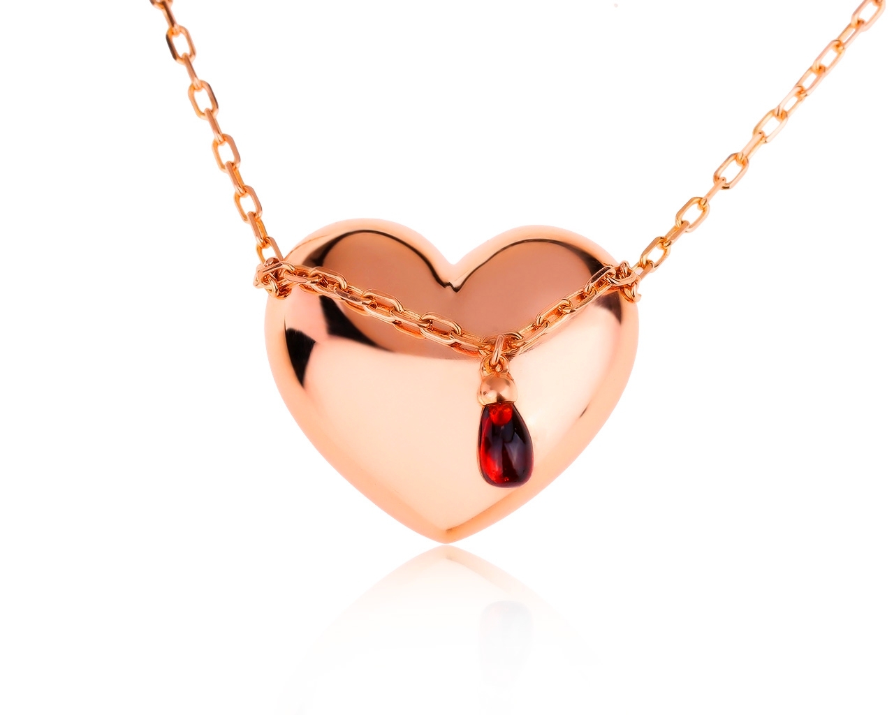 Оригинальный золотой кулон с родолитом 0.33ct Boucheron