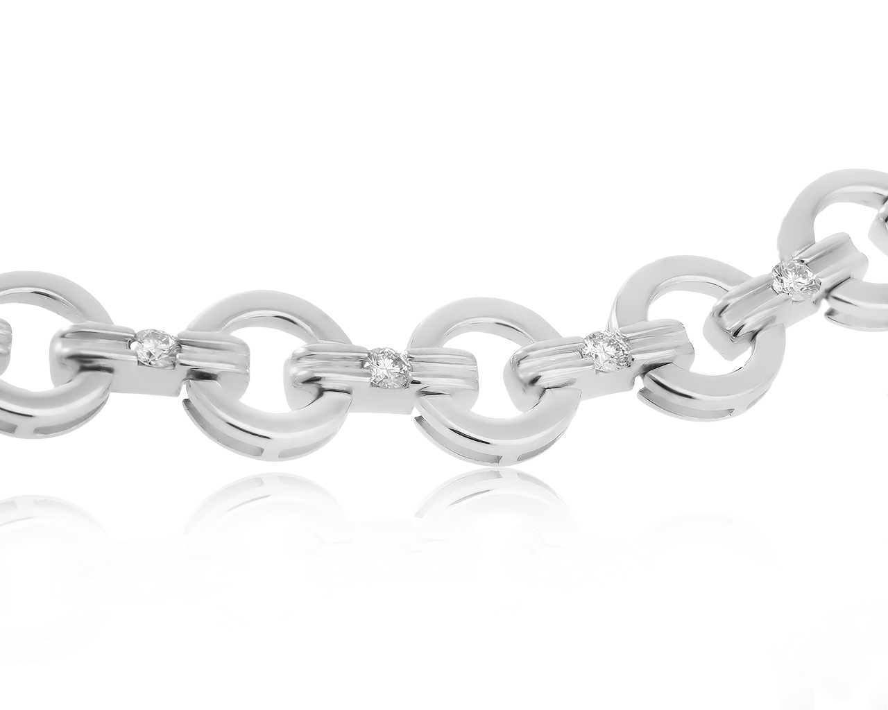 Безупречный золотой браслет с бриллиантами 0.36ct