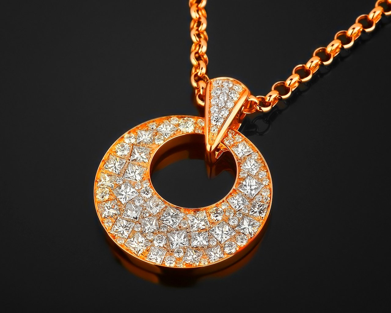 Итальянская золотая подвеска с бриллиантами 3.82ct 030218/5