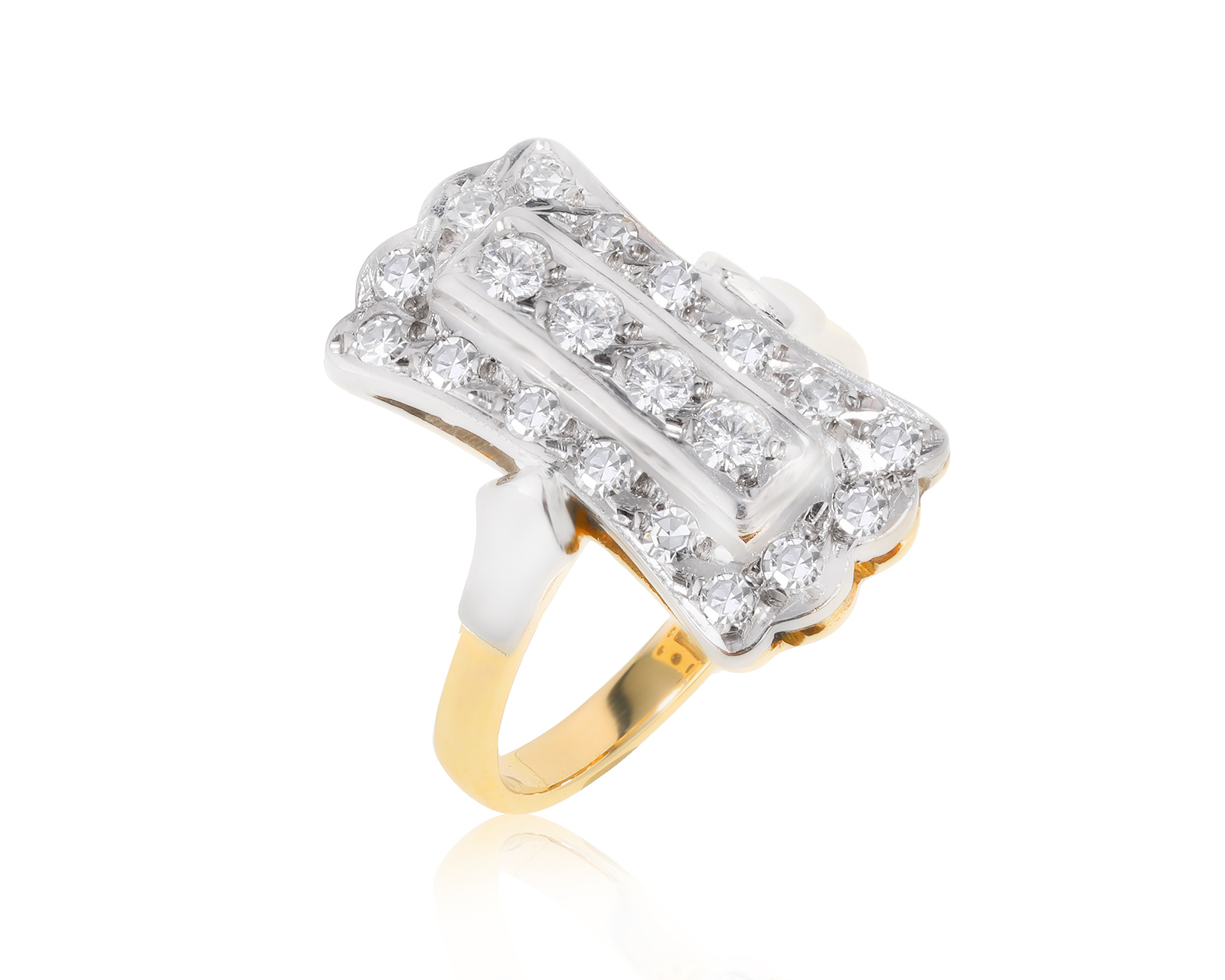 Винтажное золотое кольцо с бриллиантами 0.72ct СССР 110722/7
