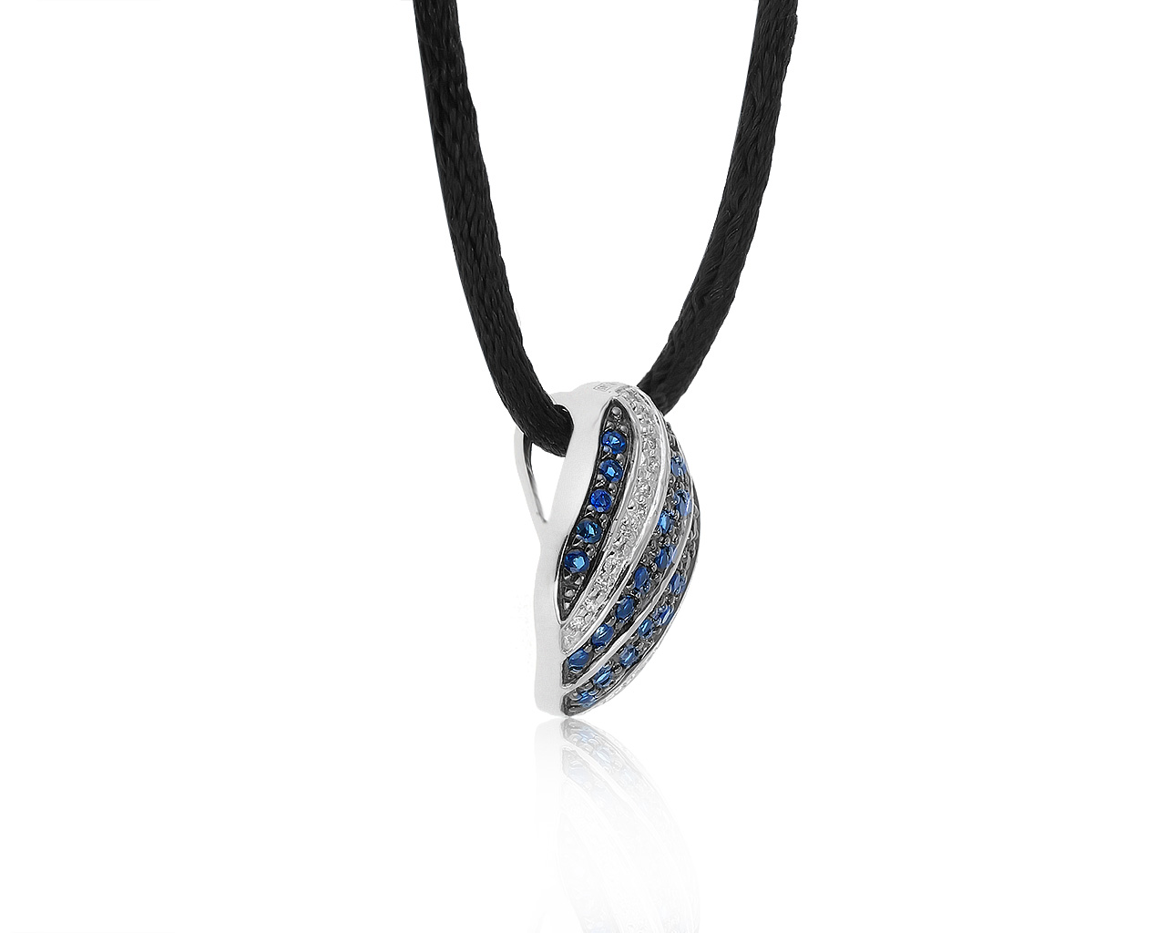 Модный золотой кулон с сапфирами 0.69ct