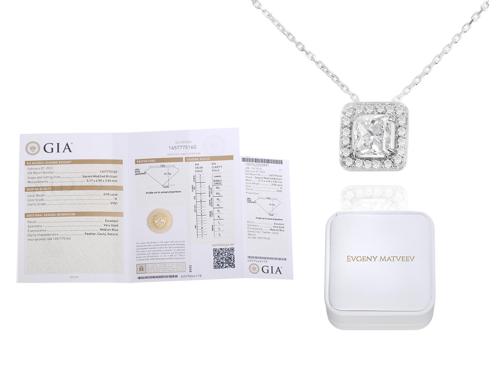 Золотое колье с бриллиантами 1.00ct Evgeny Matveev