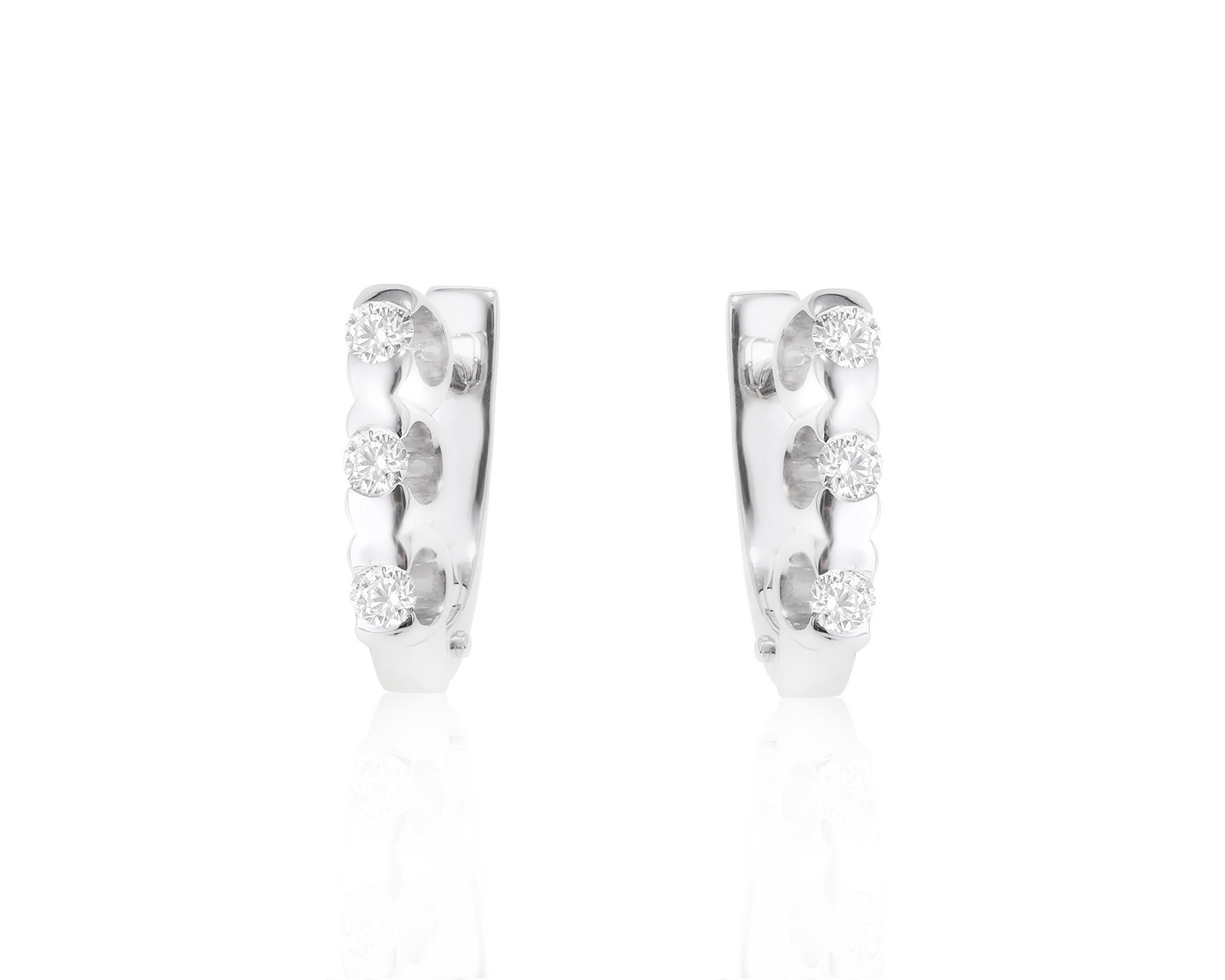 Нарядные золотые серьги с бриллиантами 0.29ct