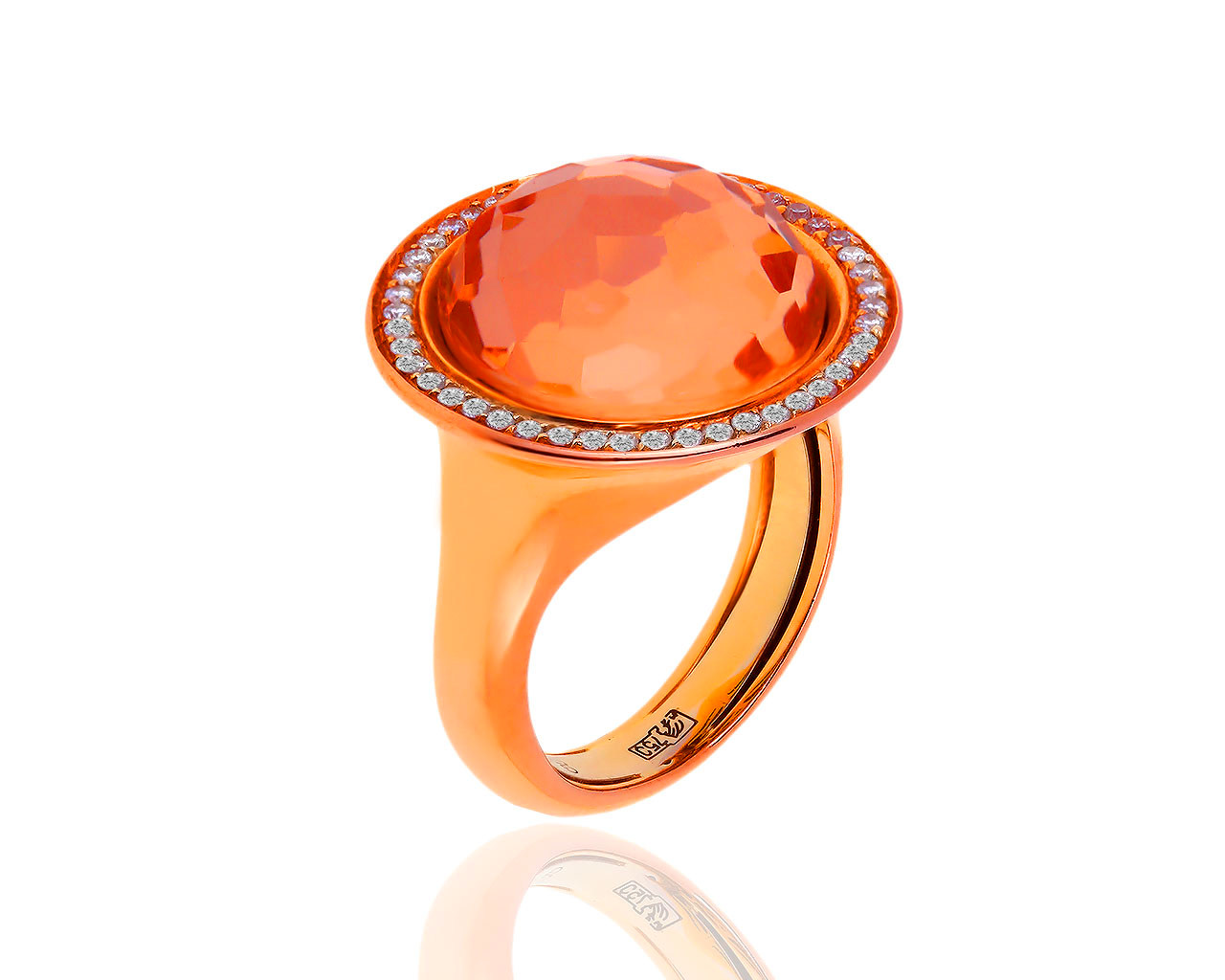 Золотое кольцо с бриллиантами и морганитом Giovanni Ferraris 110419/3