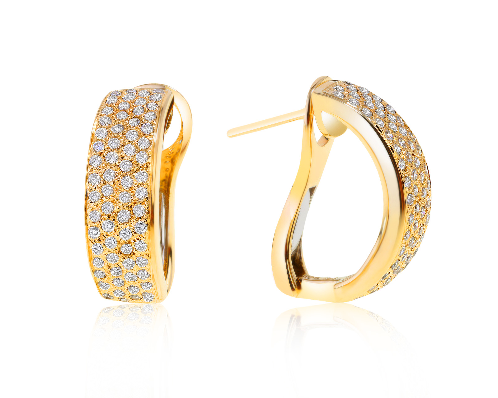 Прекрасные золотые серьги с бриллиантами 0.80ct 290921/9