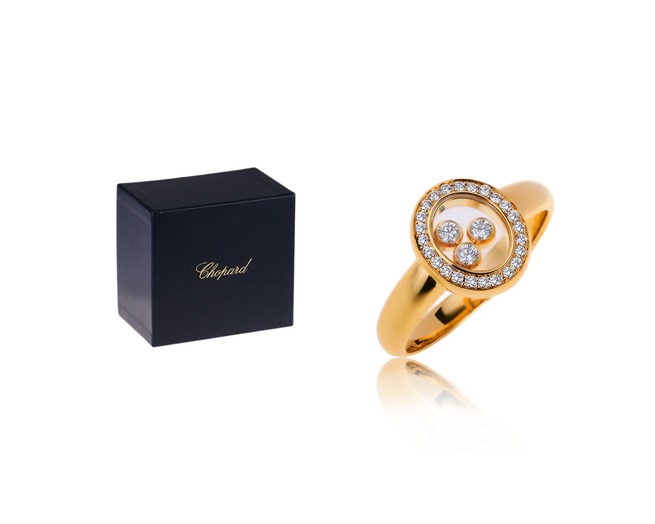 Оригинальное золотое кольцо с бриллиантами 0.46ct Chopard