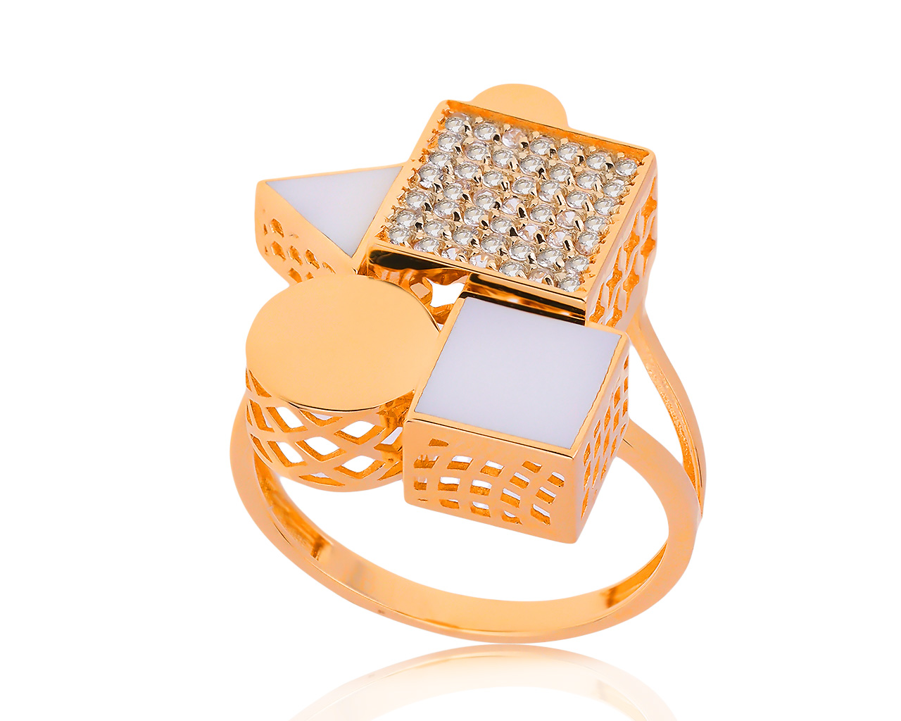 Оригинальное золотое кольцо с сапфирами 0.34ct Roberto Bravo 010820/1