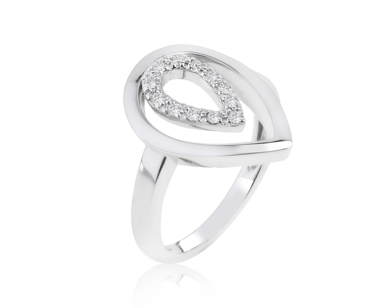 Богатое золотое кольцо с бриллиантами 0.12ct 260222/4