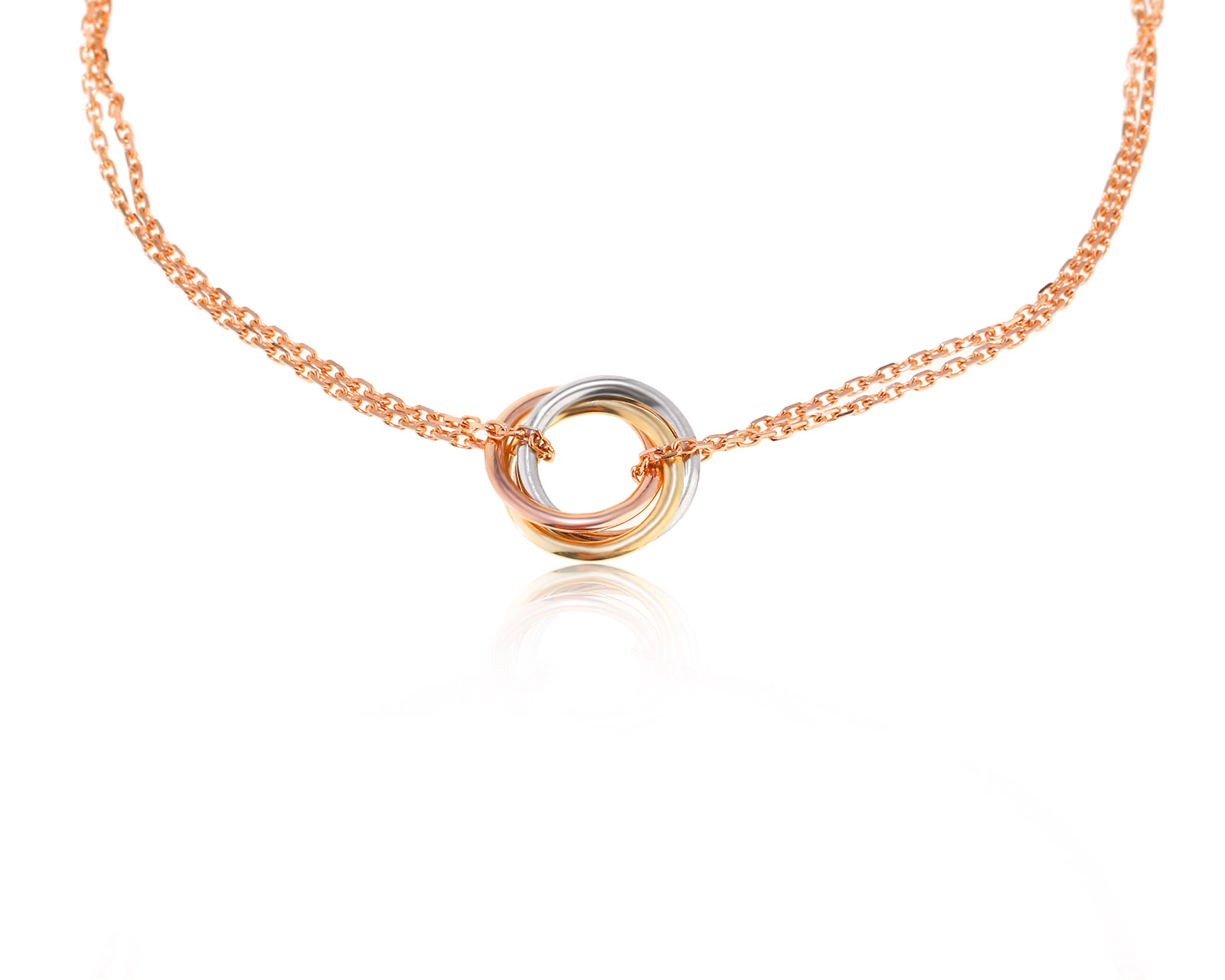 Оригинальный золотой браслет Cartier Trinity