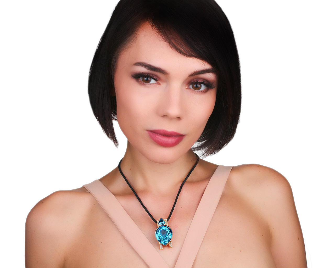 Удивительный золотой кулон с топазами 53.84ct и бриллиантами 0.35ct