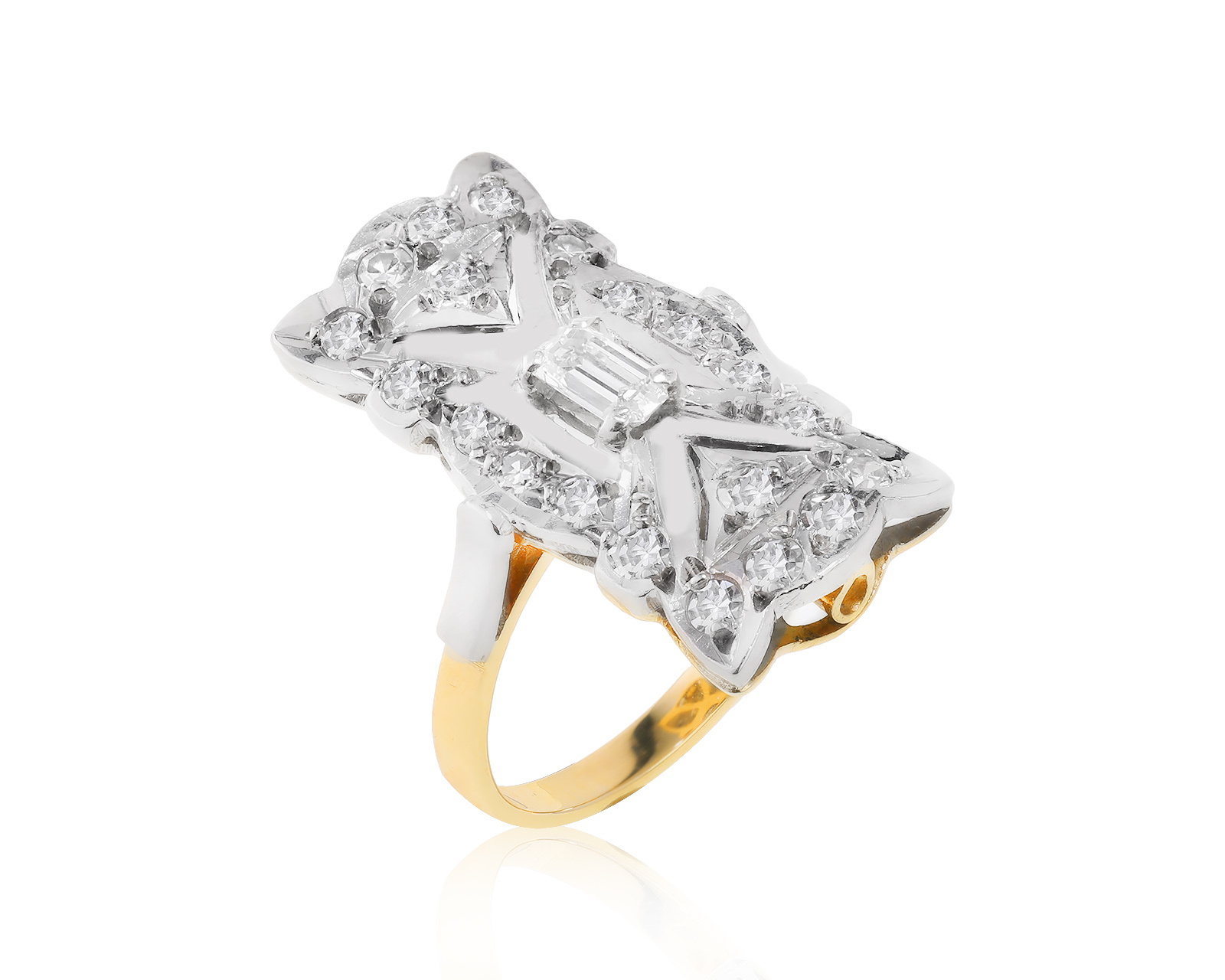 Винтажное золотое кольцо с бриллиантами 0.92ct СССР 150323/2