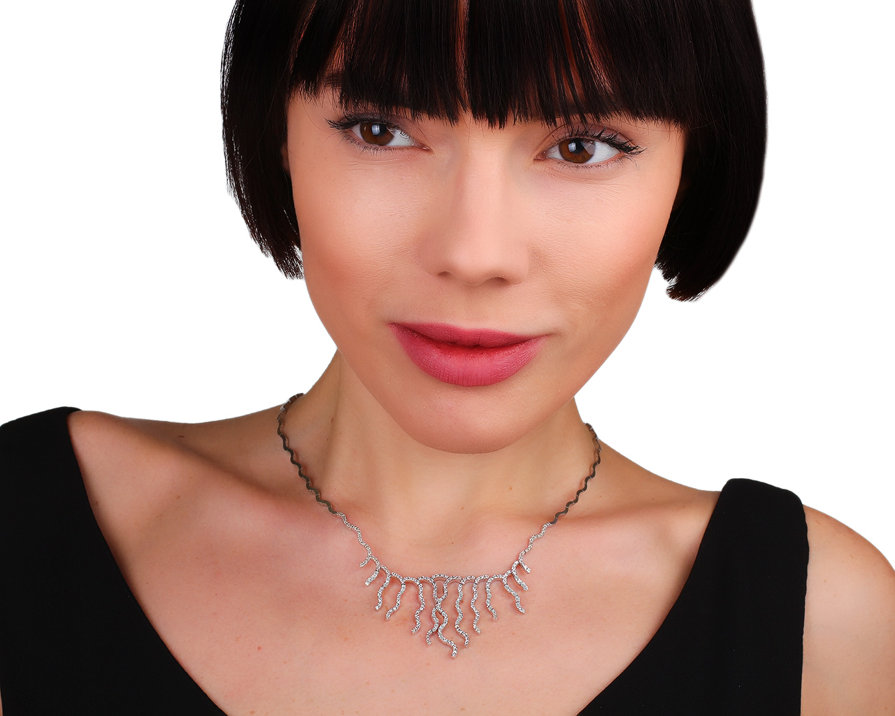 Изящное золотое колье с бриллиантами 1.30ct Zen