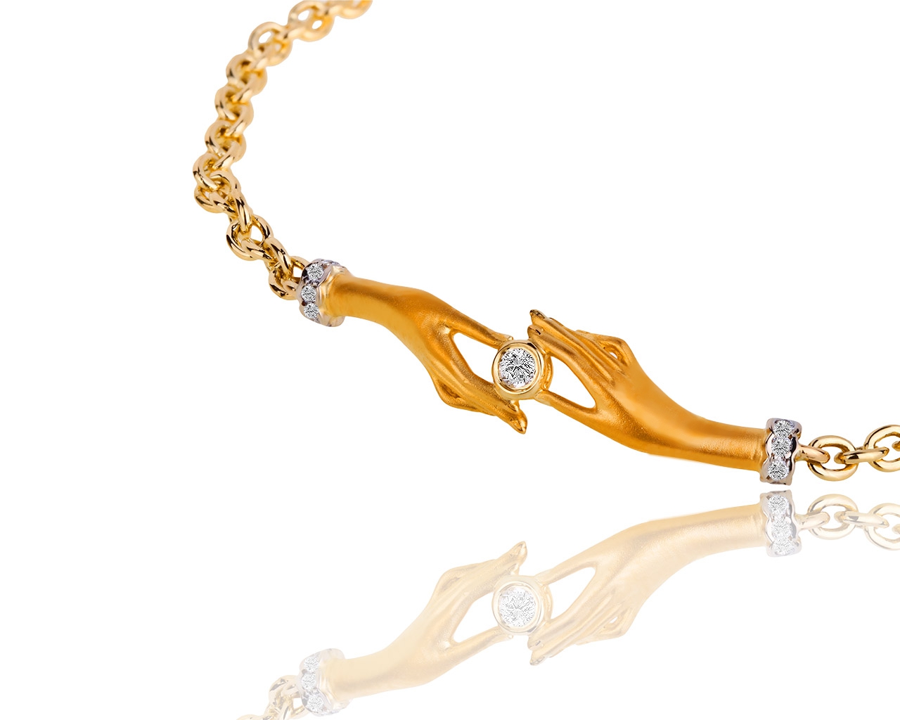 Золотой браслет с бриллиантами 0.12ct Carrera y Carrera Manos 140918/3