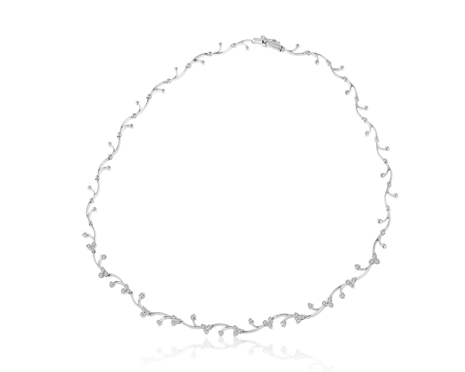 Нарядное золотое колье с бриллиантами 1.03ct