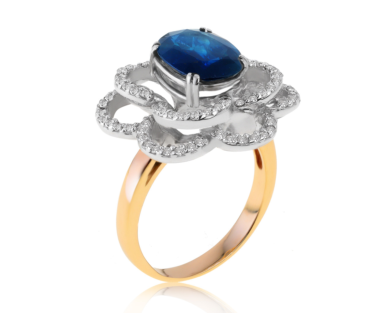 Винтажное золотое кольцо с сапфиром 3.20ct СССР 060421/2 Винтажное золотое кольцо с сапфиром 3.20ct СССР 060421/2