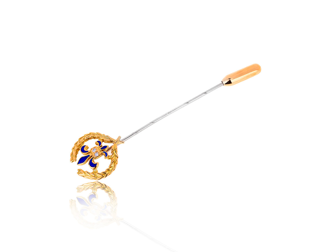 Оригинальная золотая заколка с бриллиантами 0.02ct Faberge 010719/11