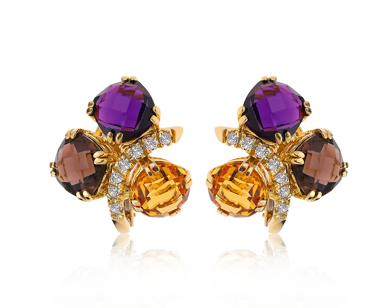Оригинальные золотые серьги с цитринами 2.68ct Mamprin Roberto 140920/11