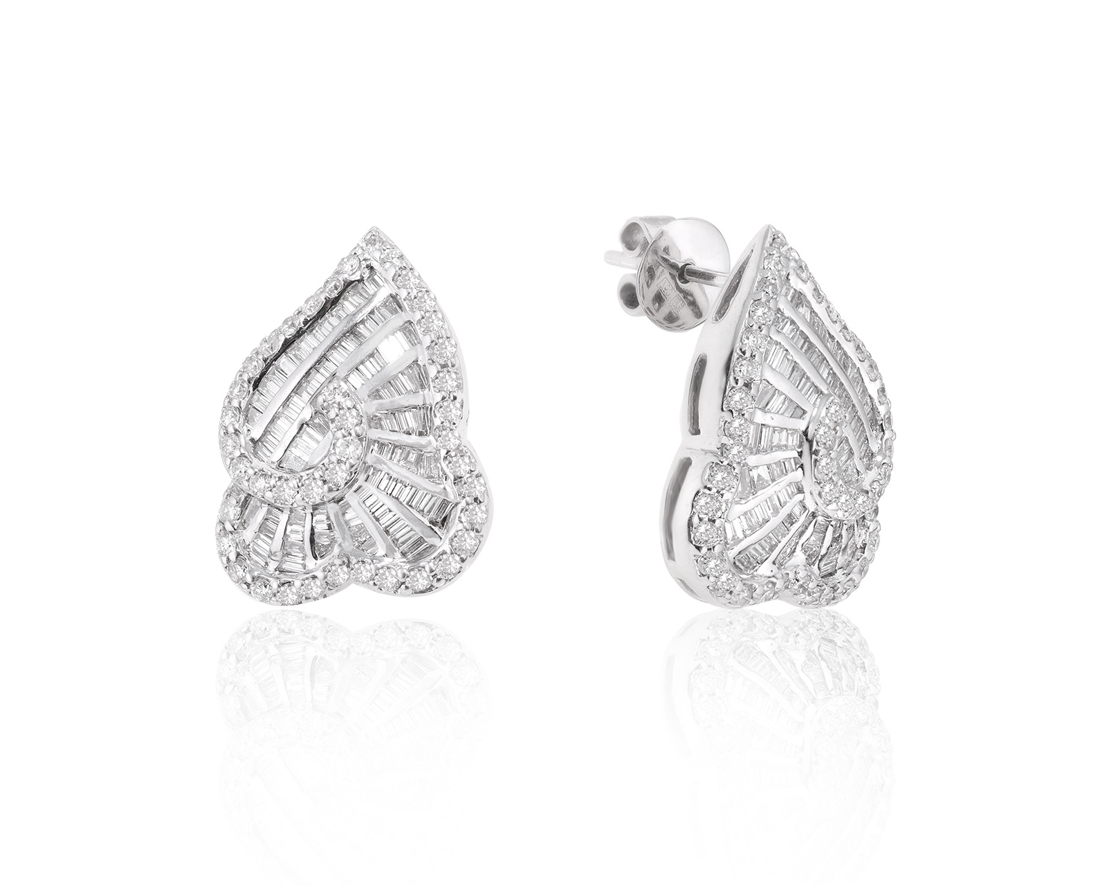 Золотые серьги с бриллиантами 2.89ct