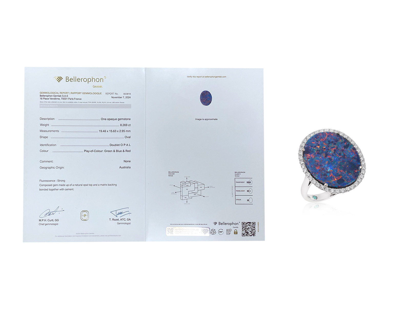 Золотое кольцо с опалом Австралия 8.27ct Evgeny Matveev