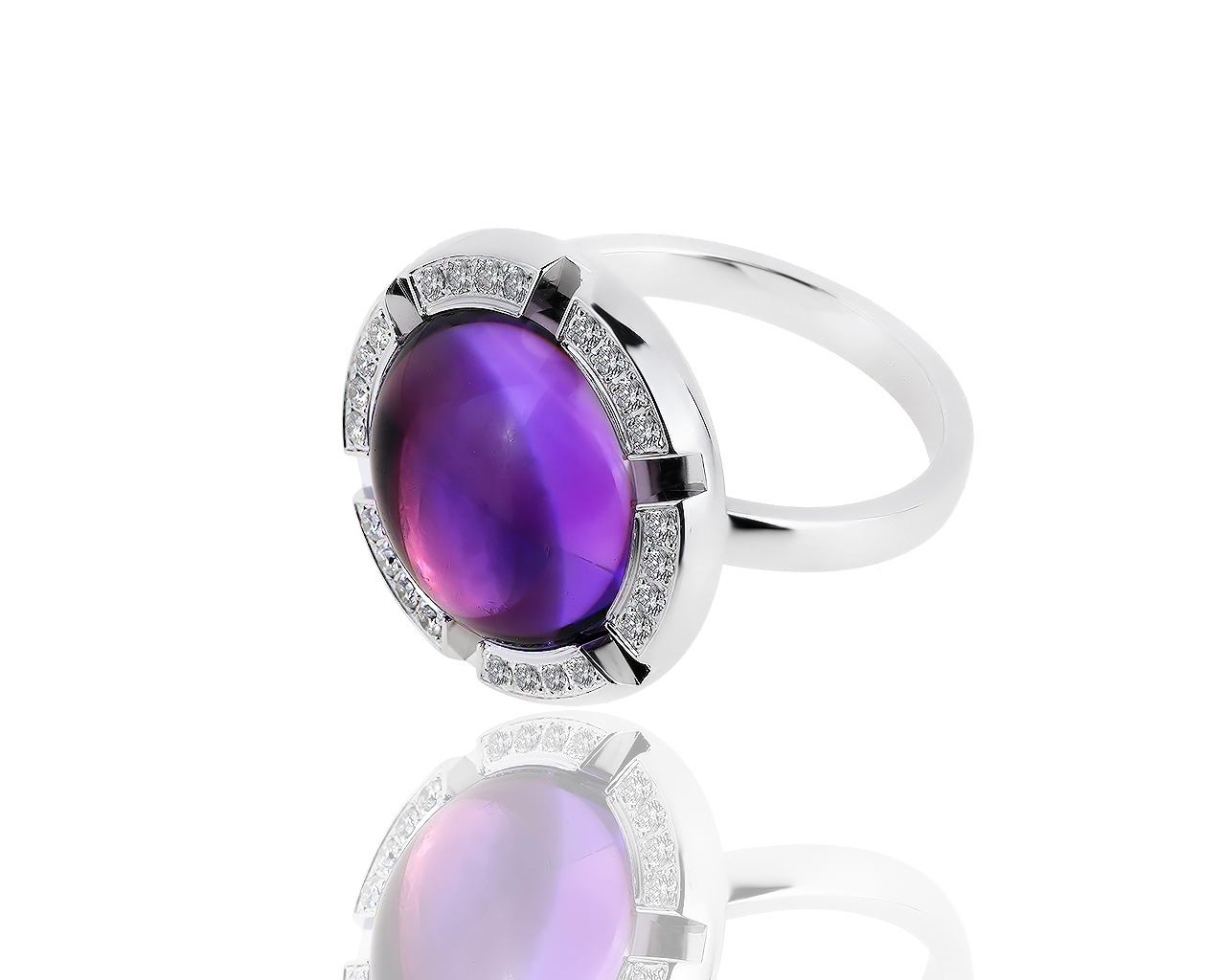 Оригинальное золотое кольцо с аметистом и бриллиантами 0.21ct Chaumet 180519/43