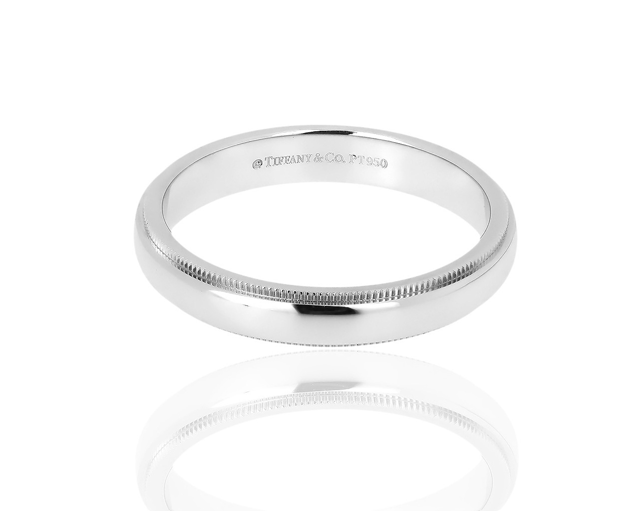 Платиновое обручальное кольцо Tiffany&Co Milgrain 141118/13