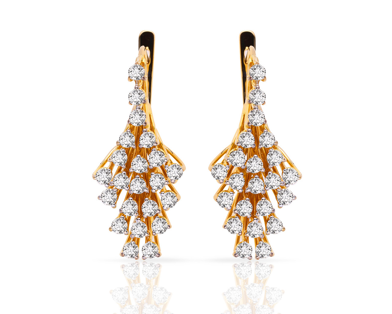 Итальянские золотые серьги с бриллиантами 3.50ct 260418/5