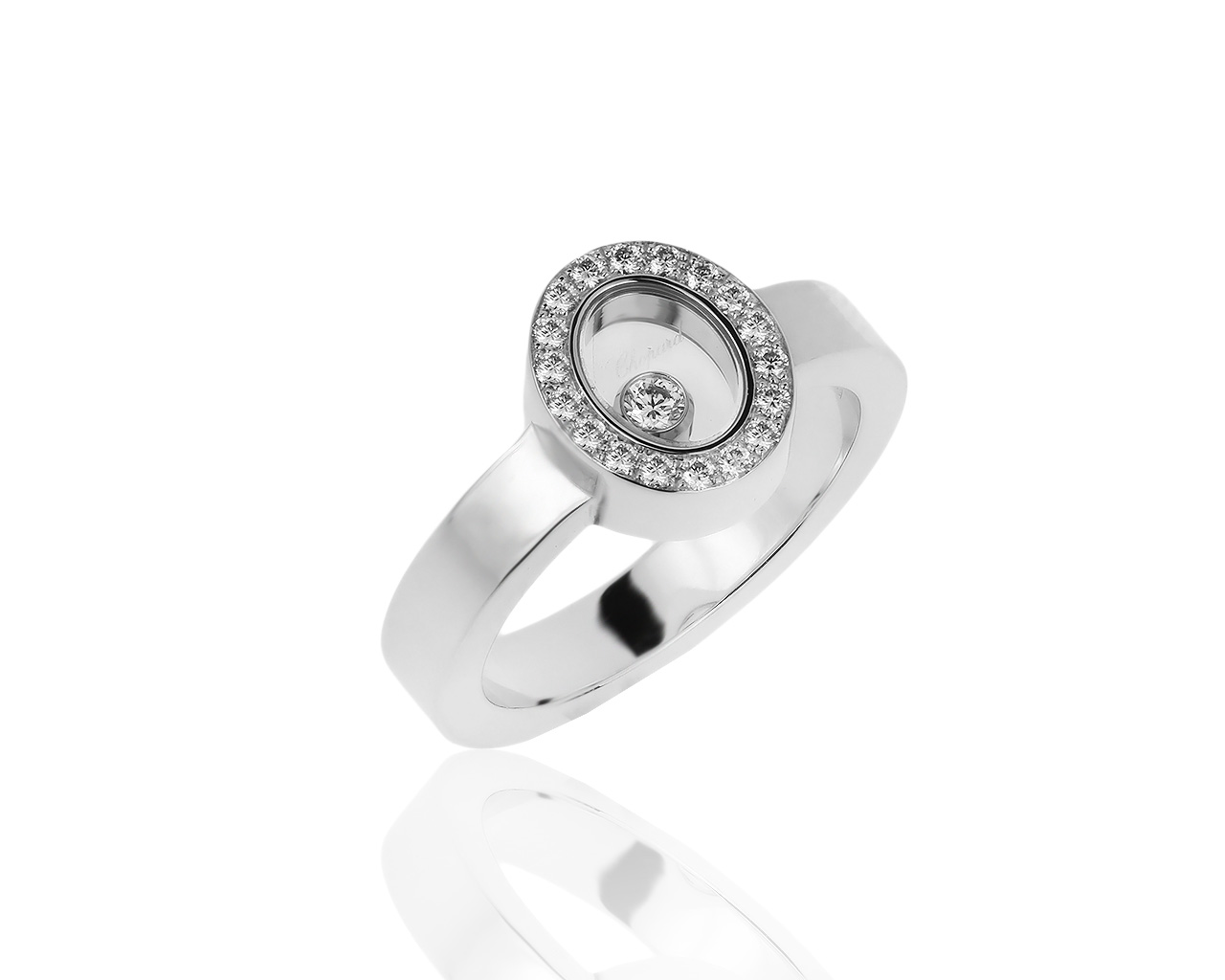 Оригинальное золотое кольцо с бриллиантами 0.21ct Chopard
