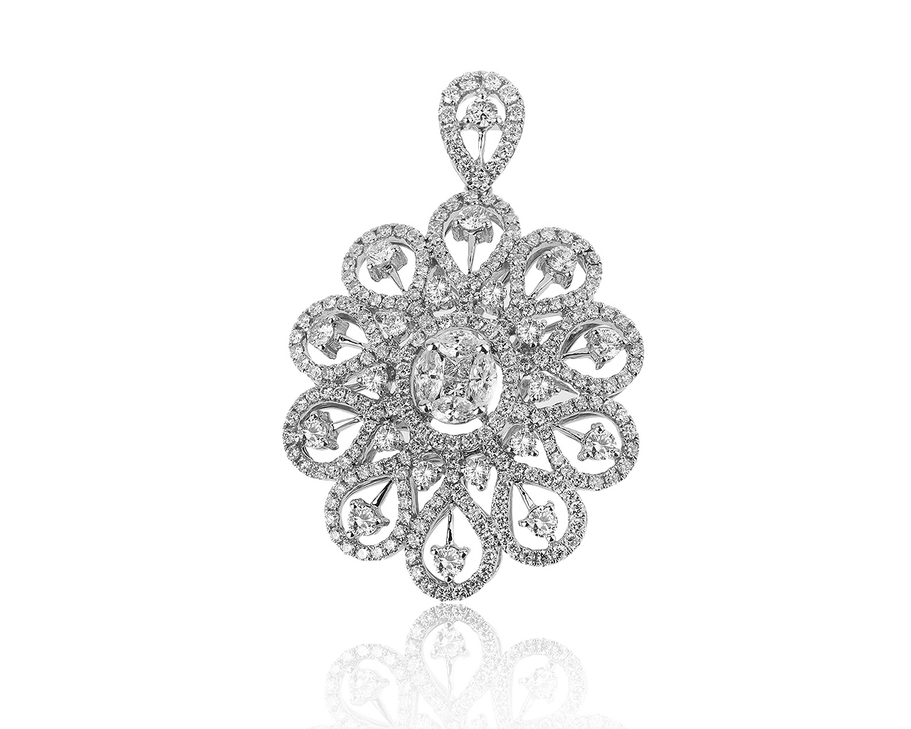 Королевский золотой кулон с бриллиантами 3.80ct Shakh 190619/1