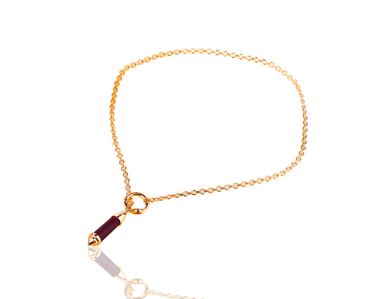 Оригинальное золотое колье с эбеновом деревом Chaumet Vooden Bullet