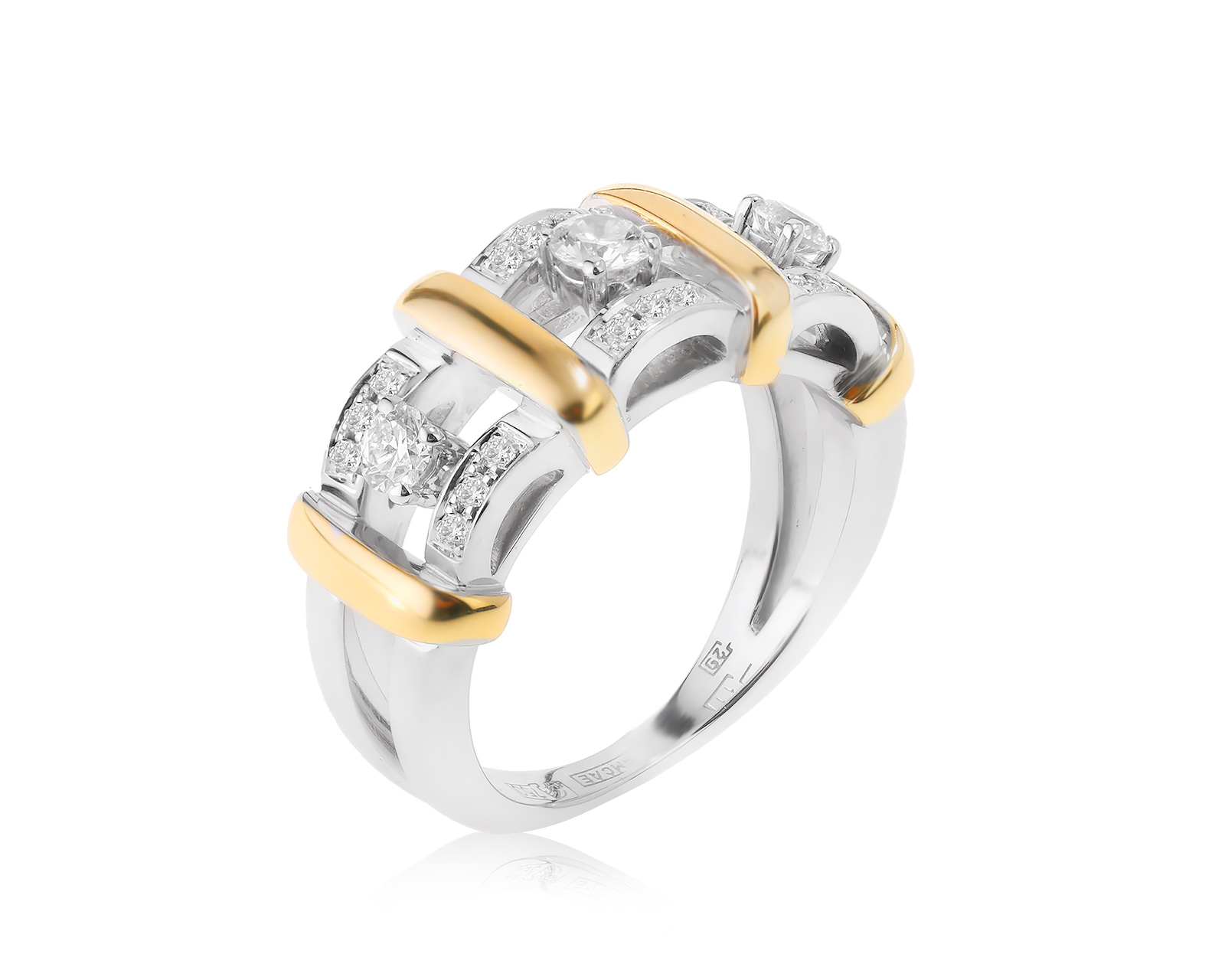 Золотое кольцо с бриллиантами 0.44ct 230723/1
