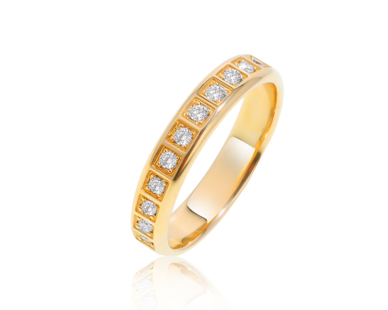 Изящное золотое кольцо с бриллиантами 0.43ct