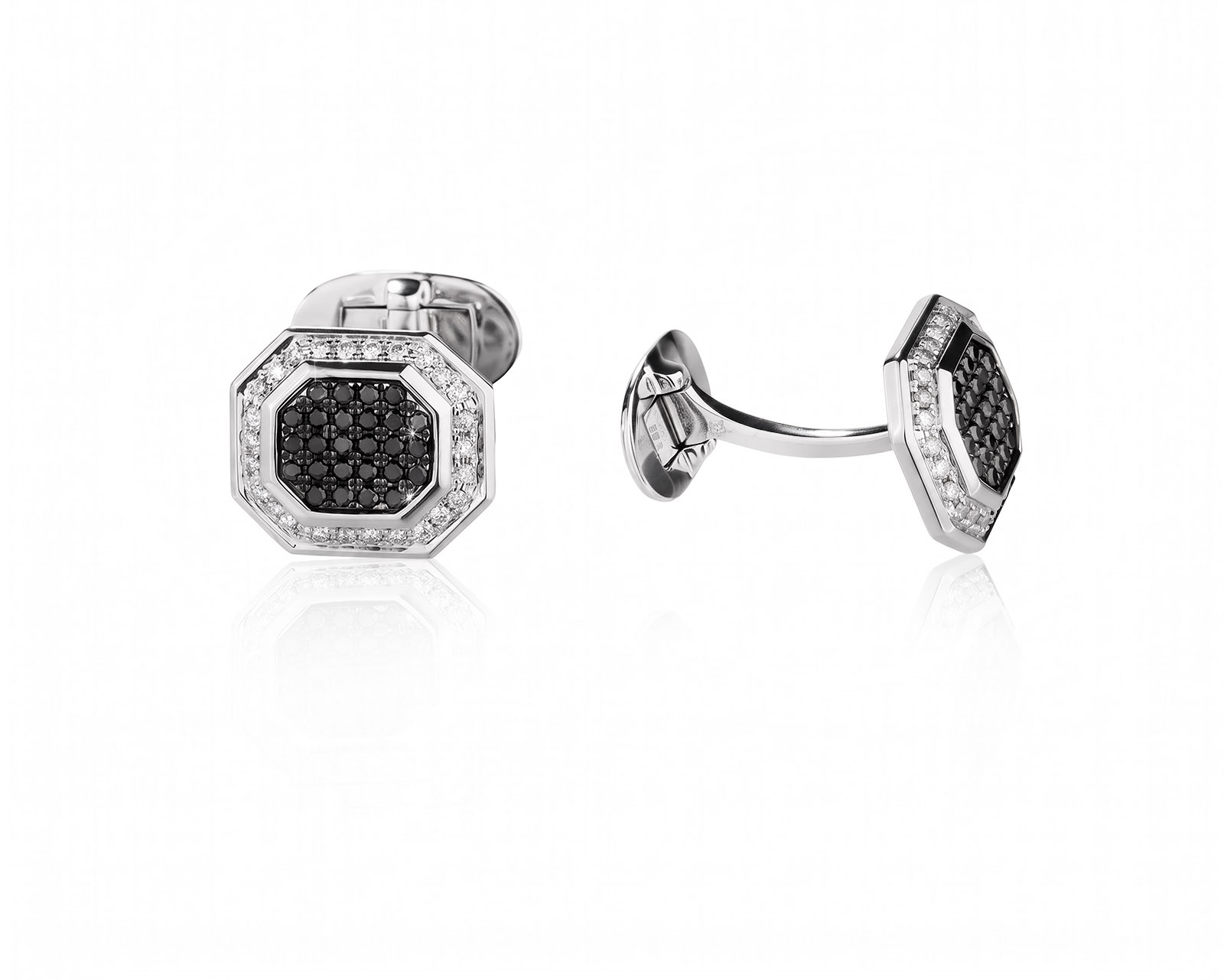 Золотые запонки с бриллиантами 0.67ct
