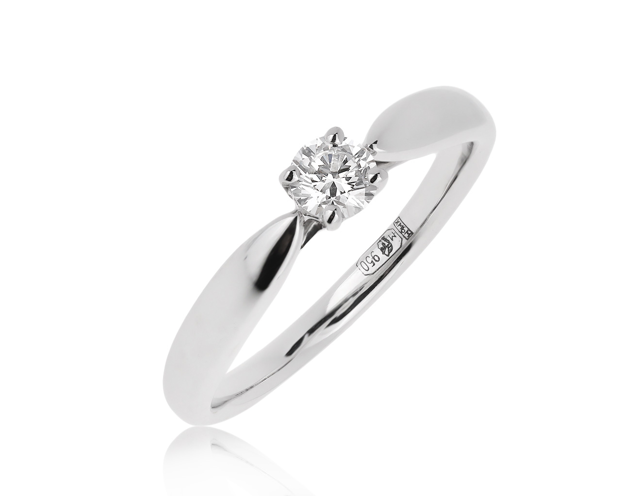 Оригинальное платиновое кольцо с бриллиантом 0.18ct Tiffany&Co