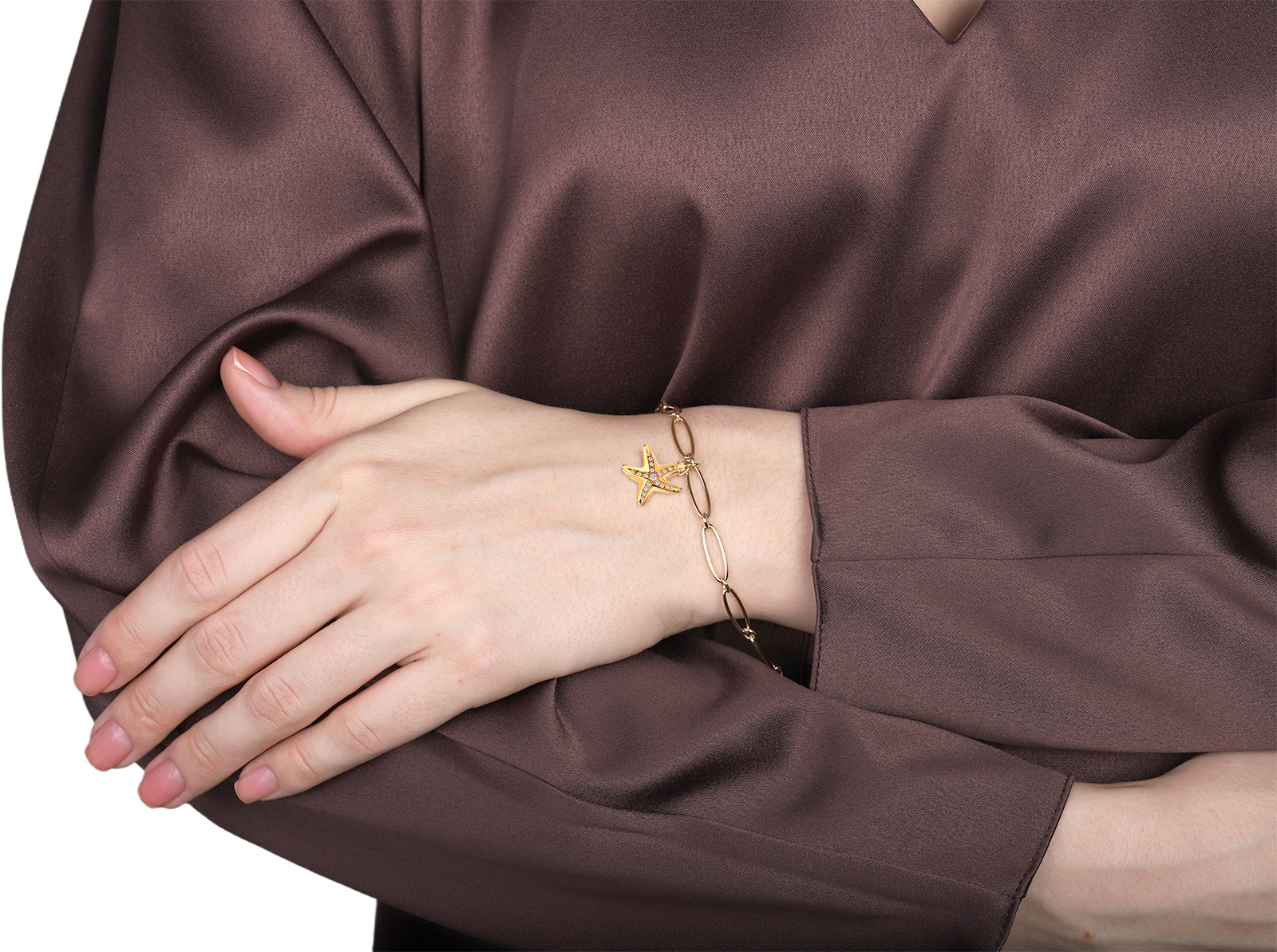 Оригинальный золотой браслет Tiffany&Co Elsa Peretti Starfish