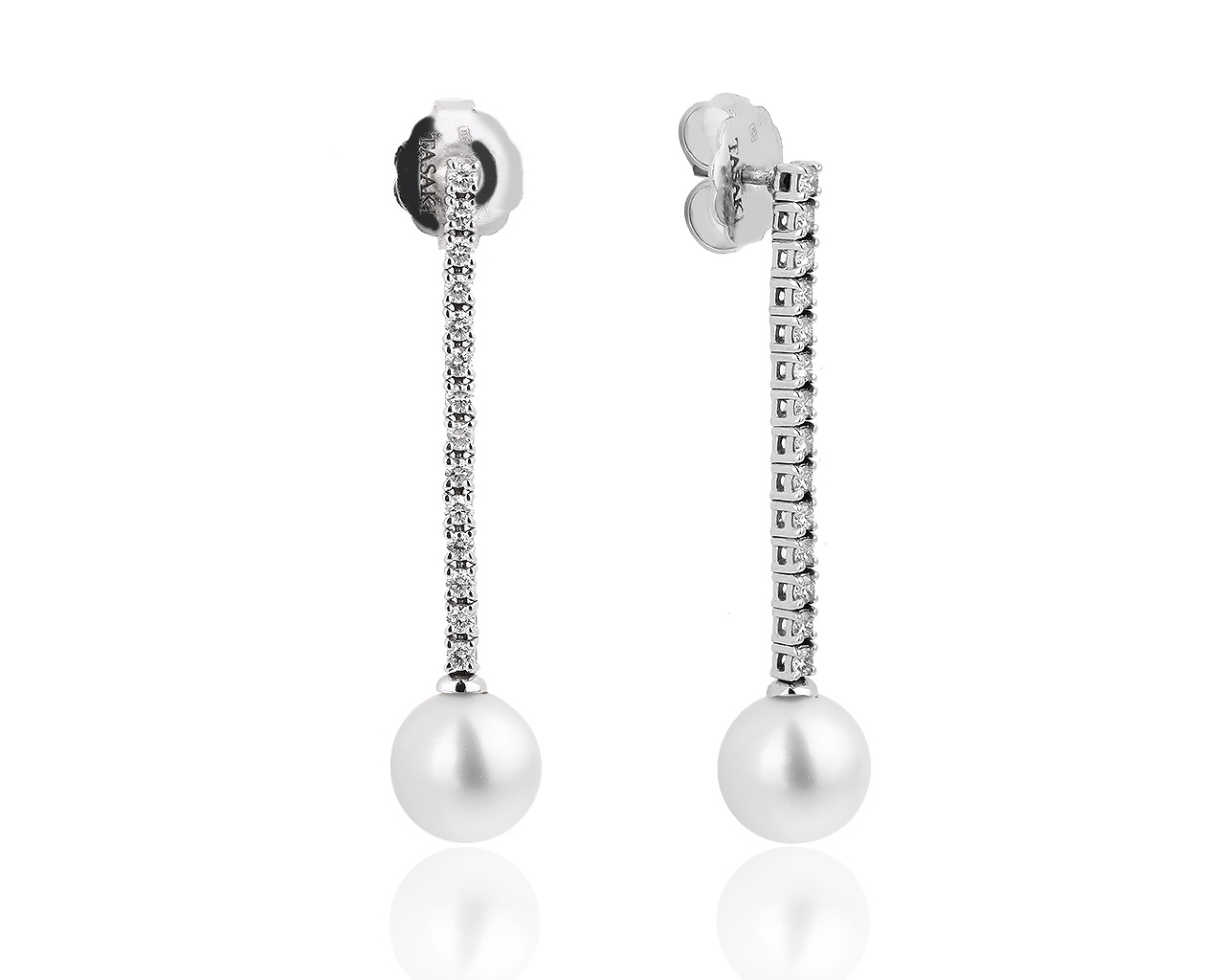 Золотые серьги с жемчугом и бриллиантами 0.78ct Tasaki 002600/00 Золотые серьги с жемчугом и бриллиантами 0.78ct Tasaki 002600/00