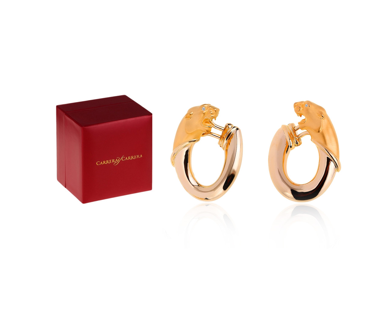 Золотые серьги с бриллиантами Carrera y Carrera Panther