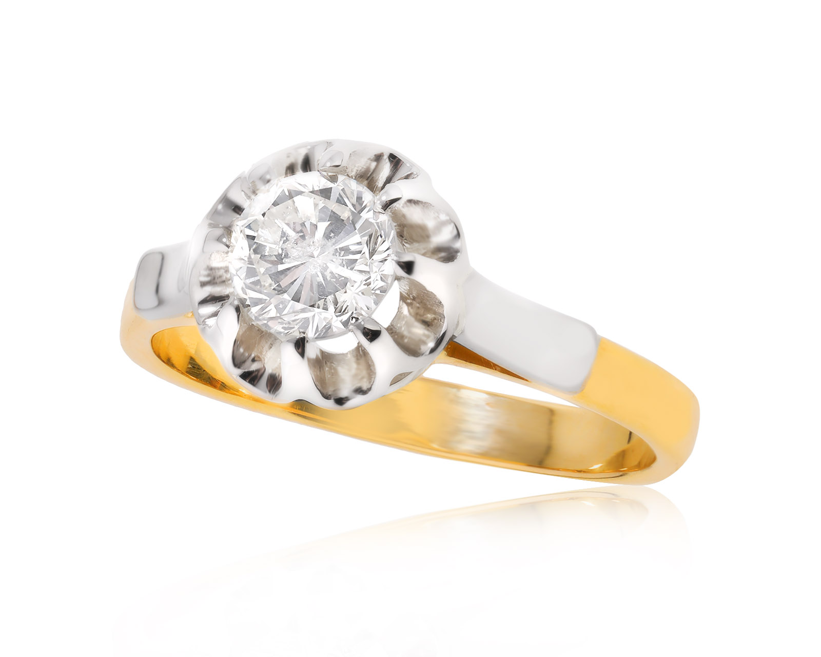 Золотое кольцо с бриллиантом 0.75ct 071024/14