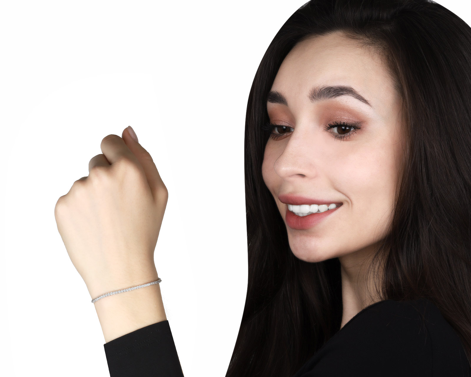 Достойный золотой браслет с бриллиантами 2.06ct