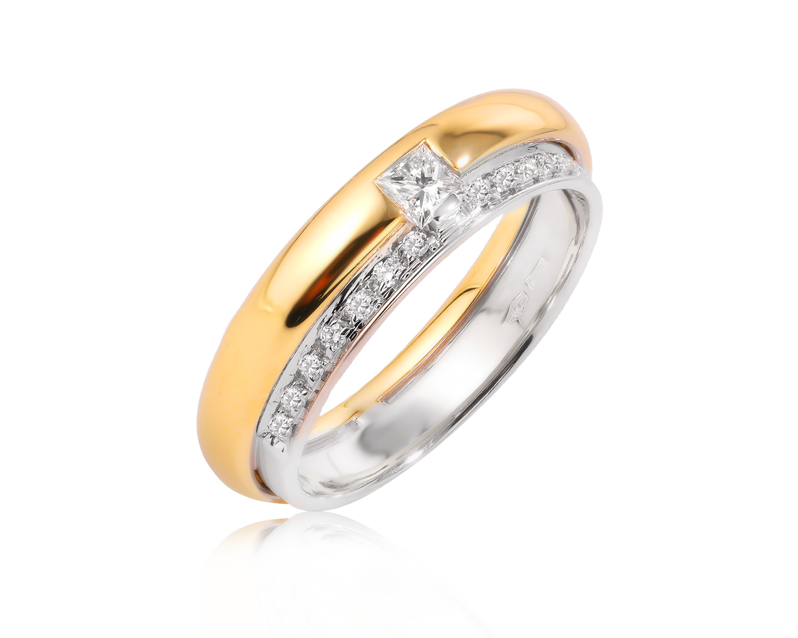 Оригинальное золотое кольцо с бриллиантами 0.30ct Damiani 311225/7