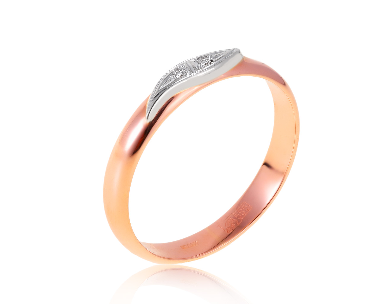 Изящное золотое кольцо с бриллиантами 0.01ct 300418/6