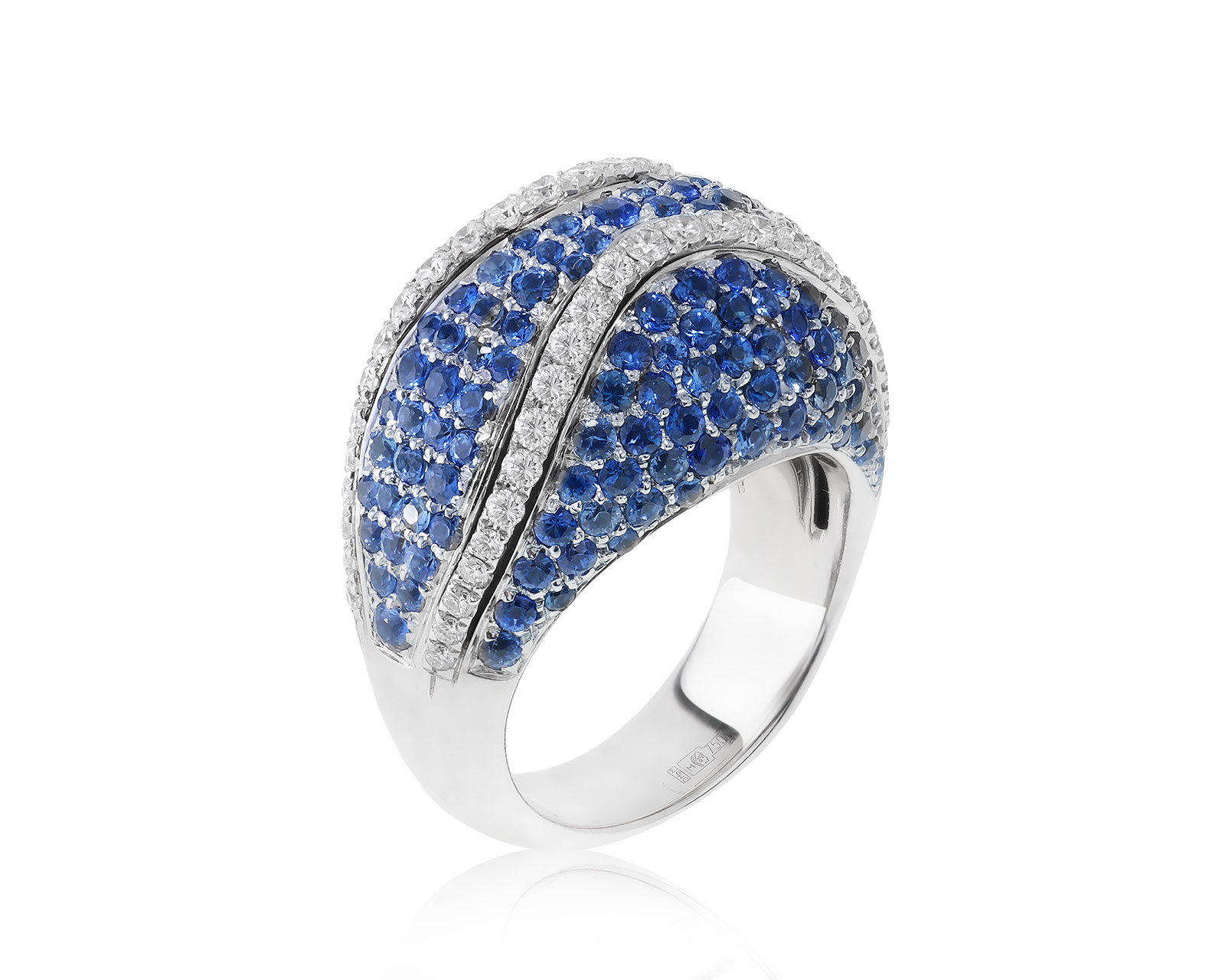 Оригинальное золотое кольцо c сапфирами 4.69ct Damiani Match Ball 040423/1 Оригинальное золотое кольцо c сапфирами 4.69ct Damiani Match Ball 040423/1