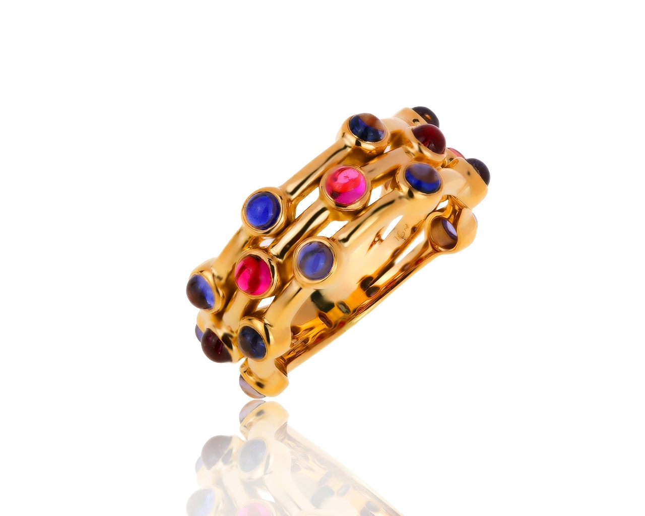Изысканное золотое кольцо с турмалинами 0.35ct