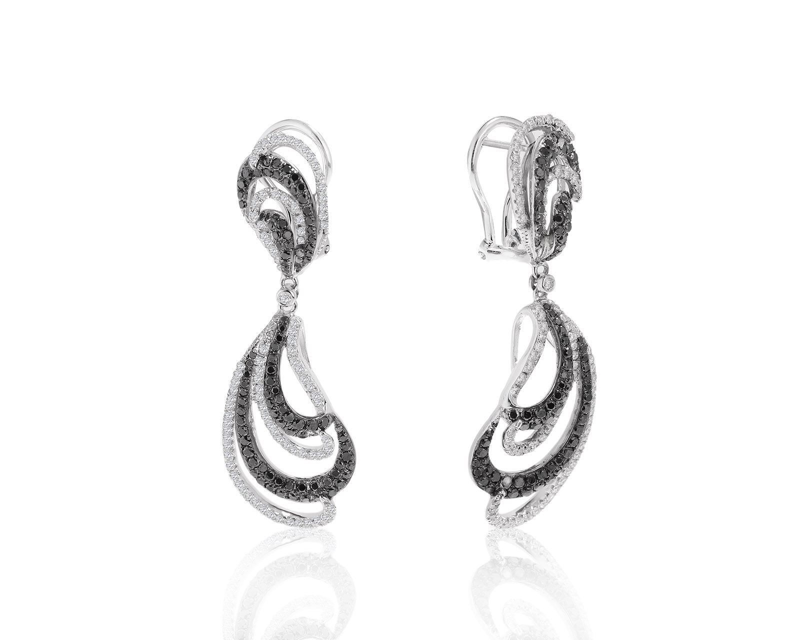 Потрясающие золотые серьги с бриллиантами 2.77ct 230522/13