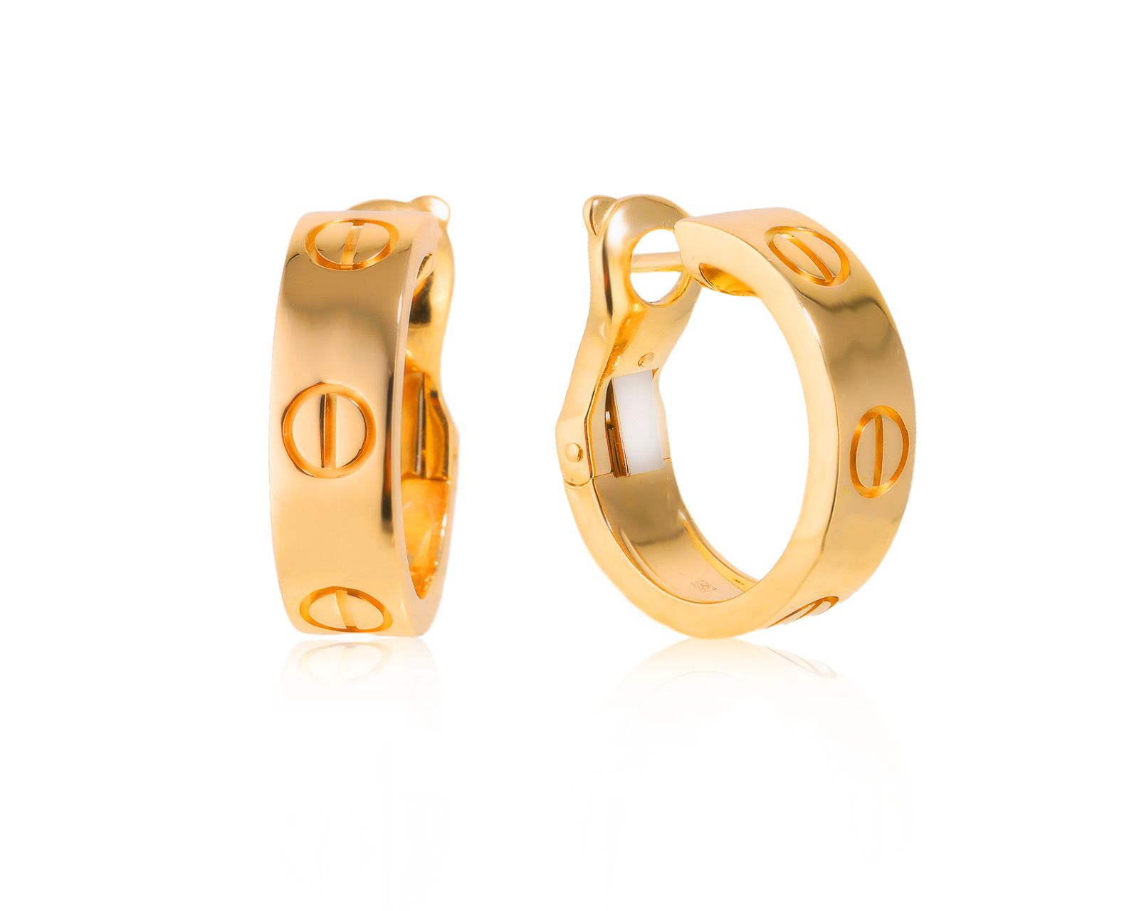 Оригинальные золотые серьги Cartier Love Classic