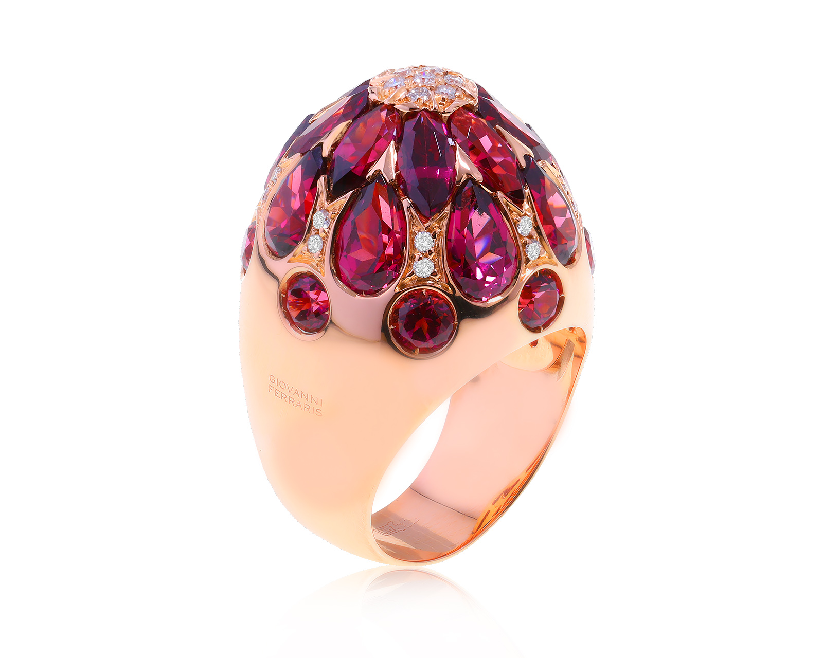Оригинальное золотое кольцо с гранатами 17.20ct Giovanni Ferraris 110424/КМ13 Оригинальное золотое кольцо с гранатами 17.20ct Giovanni Ferraris 110424/КМ13