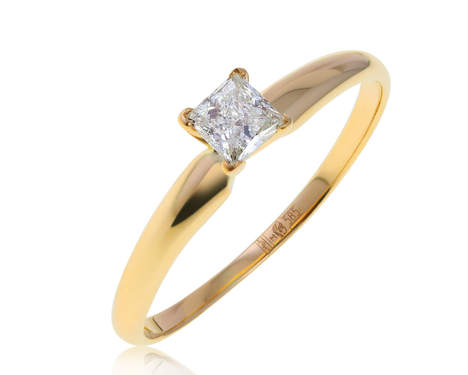 Изысканное золотое кольцо с бриллиантом 0.20ct