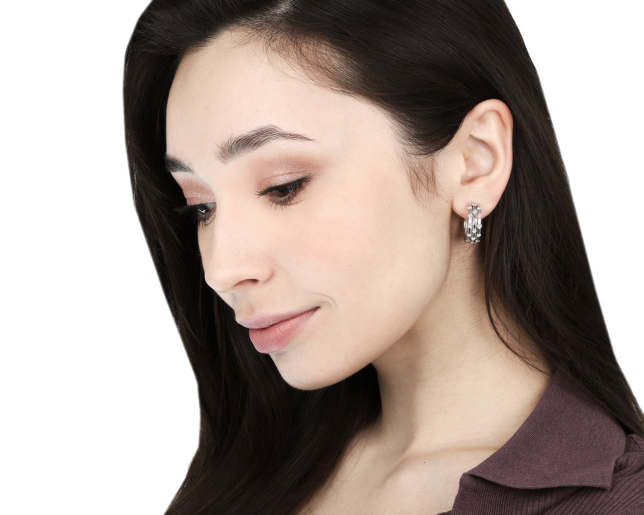 Престижные золотые серьги с бриллиантами 1.19ct