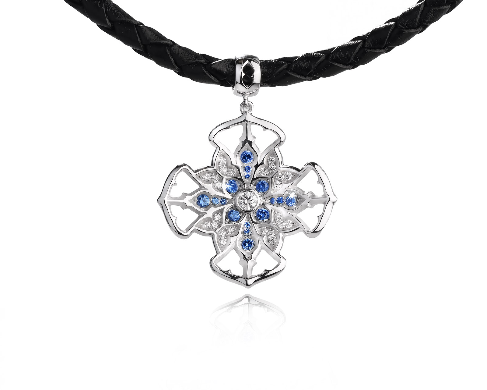 Оригинальный золотой кулон с сапфирами 0.35ct Magerit Vitral Vidriera 250925/9