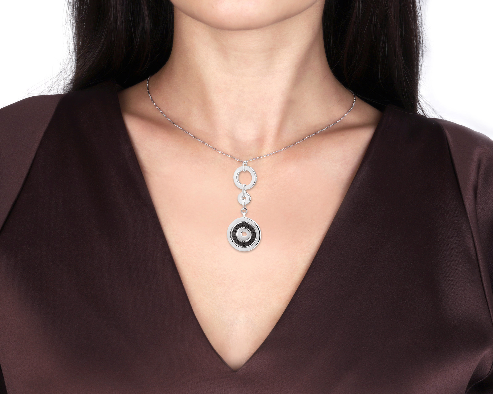 Оригинальное золотое колье с ониксом 2.00ct Bvlgari Astrale Cerchi